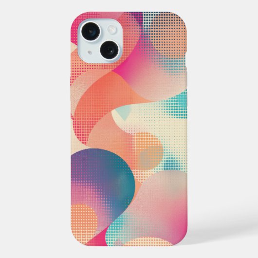 半透明の形状とドットパターン iPhoneケース (裏面)
