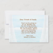 半透明の白いカーテンで海感謝してい雲を作成 サンキューカード (裏面)