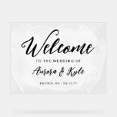 半透明の白い水の色結婚の歓迎 アクリルサイン (正面)