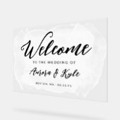 半透明の白い水の色結婚の歓迎 アクリルサイン (傾斜)