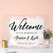半透明の白い水の色結婚の歓迎 アクリルサイン (ウェディング)