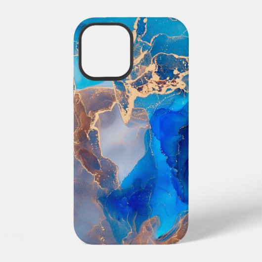 半透明の色彩の流れ、うねる金属のような渦 iPhoneケース (裏面)