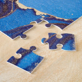 半透明の色相の流体：アルコールインク抽象芸術 ジグソーパズル (側面)