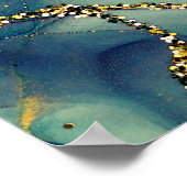 半透明の色相の電流、メタリックなスイの蛇行 ポスター (角)