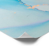 半透明の色相の電流、メタリックなスイの蛇行 ポスター (角)