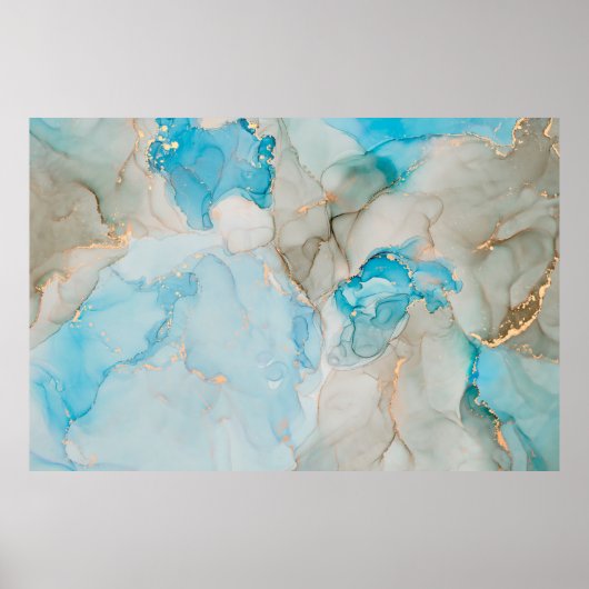 半透明の色相の電流、メタリックなスイの蛇行 ポスター (正面)