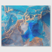 半透明の色相の電流、メタリックなスイの蛇行 ラッピングペーパー (フラット)