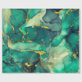 半透明の色相の電流、メタリックなスイの蛇行 ラッピングペーパー (フラット)