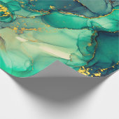 半透明の色相の電流、メタリックなスイの蛇行 ラッピングペーパー (角)