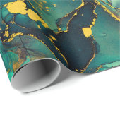 半透明の色相の電流、メタリックなスイの蛇行 ラッピングペーパー (ロールコーナー)