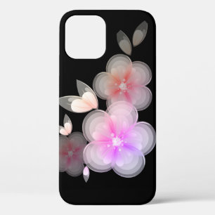 半透明の花を黒のCase-Mate iPhoneケースに iPhone 12ケース