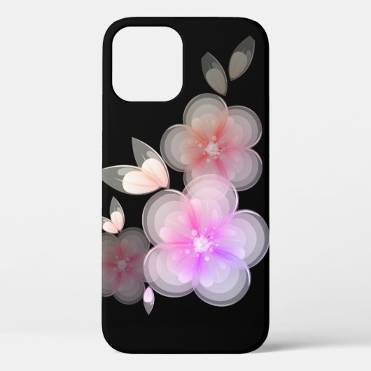半透明の花を黒のCase-Mate iPhoneケースに Case-Mate iPhoneケース (裏面)
