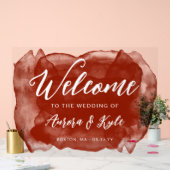 半透明の赤水の色結婚の歓迎 アクリルサイン (ウェディング)