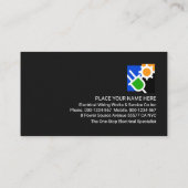 半透明の電気工事士看板の赤いレイヤ 名刺 (裏面)