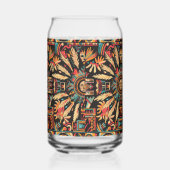 半透明の青アステカ「夢」プリントガラス473ml ガラス缶 (右)