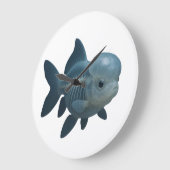 半透明の魚の解剖学 ラージ壁時計 (傾斜)
