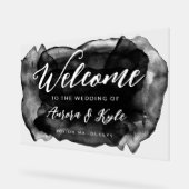 半透明の黒い水の色結婚の歓迎 アクリルサイン (傾斜)
