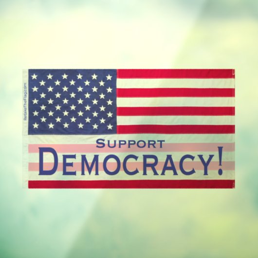 半透明ウィンドウの固定 – "サポート民主主義"フラグ ウィンドウサイン (シート3)