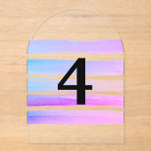 半透明エレガントテーブル番号 アクリル招待状 (正面)