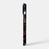 半透明オレンジ蛍光花 - iPhone 15ケース (左側面)
