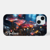 半透明オレンジ蛍光花 - iPhone 15ケース (裏面横)