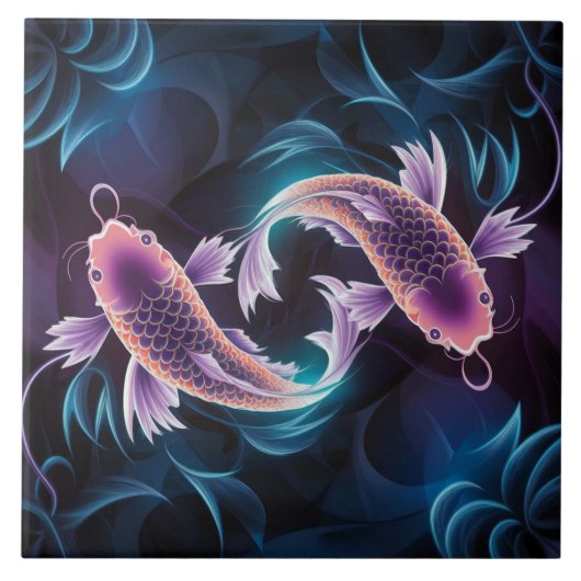 半透明カラフルのエキゾチック魚水槽 タイル (正面)