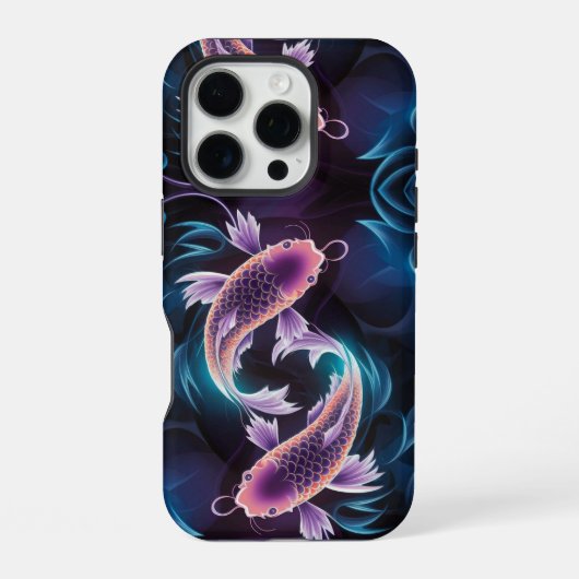 半透明カラフルのエキゾチック魚水槽 iPhoneケース (裏面)