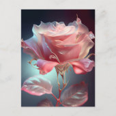 半透明ガラスバラ – ほこりっぽいピンク ポストカード (正面)