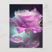 半透明ガラスバラ – ピンク ポストカード (正面)
