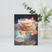 半透明ガラスバラ – ピーチ ポストカード (スタンド正面)