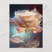 半透明ガラスバラ – ピーチ ポストカード (正面)