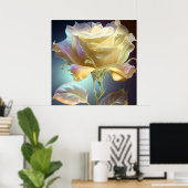 半透明ガラスバラ – 黄 ポスター (ホームオフィス)