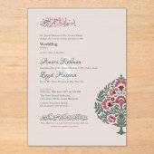 半透明ソフトグレーモダンイスラーム結婚ズ アクリル招待状 (正面)