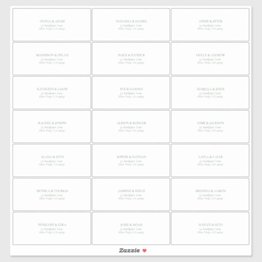 半透明ダークセージグリーン ゲスト住所ラベル シール (シート)