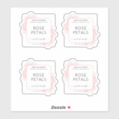 半透明ピンク水彩製品澄んラベル シール (シート)