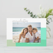 半透明ミニマル色ブロック写真 – スクリプト シーズンカード (スタンド正面)