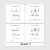 半透明モダンの澄んキャンドルJAR正方形ラベル シール (シート)