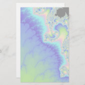半透明抽象芸術青の海岸線フラクタル 便箋 (正面/裏面)