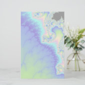 半透明抽象芸術青の海岸線フラクタル 便箋 (スタンド正面)