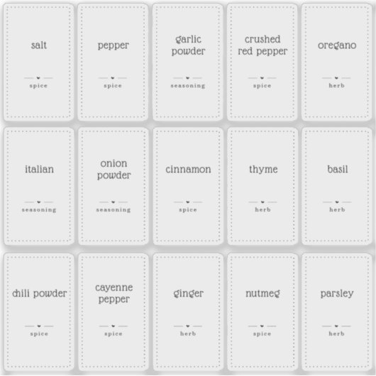 半透明澄んの1x1.8インチのカスタムSpice Jarラベル シール (正面)