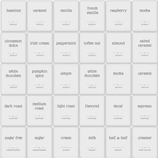 半透明澄んの2 x 2.5インチコーヒーバーラベルシール シール (正面)