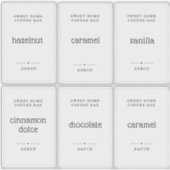 半透明澄んの2x3"コーヒーシロップのラベルシール シール (正面)