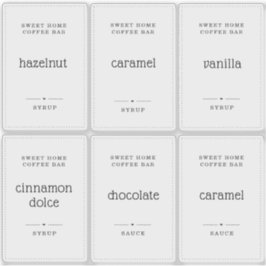 半透明澄んの2x3"コーヒーシロップのラベルシール シール