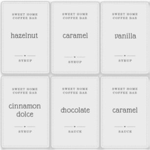 半透明澄んの2x3"コーヒーシロップのラベルシール シール