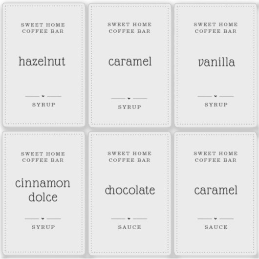 半透明澄んの2x3"コーヒーシロップのラベルシール シール (正面)