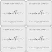 半透明澄んパーソナライズされたキャンドルラベル シール (正面)