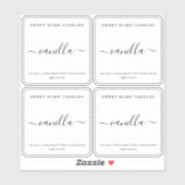 半透明澄んパーソナライズされたキャンドルラベル シール (シート)