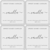 半透明澄んパーソナライズされたキャンドルラベル シール (正面)