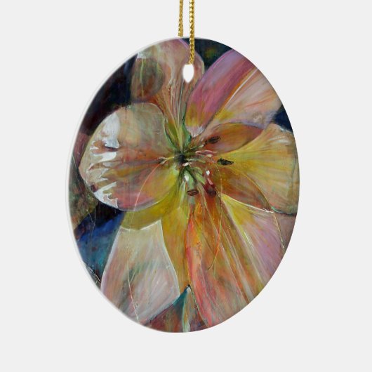 「半透明」のフラワー絵画ズ セラミックオーナメント (右)