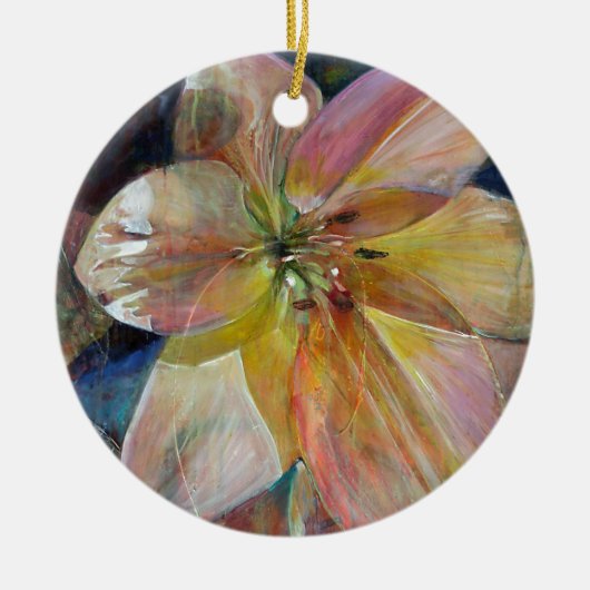「半透明」のフラワー絵画ズ セラミックオーナメント (正面)